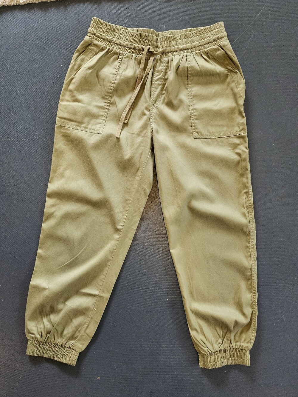 Olive Green Drawstring Jogger Pants